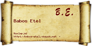Babos Etel névjegykártya